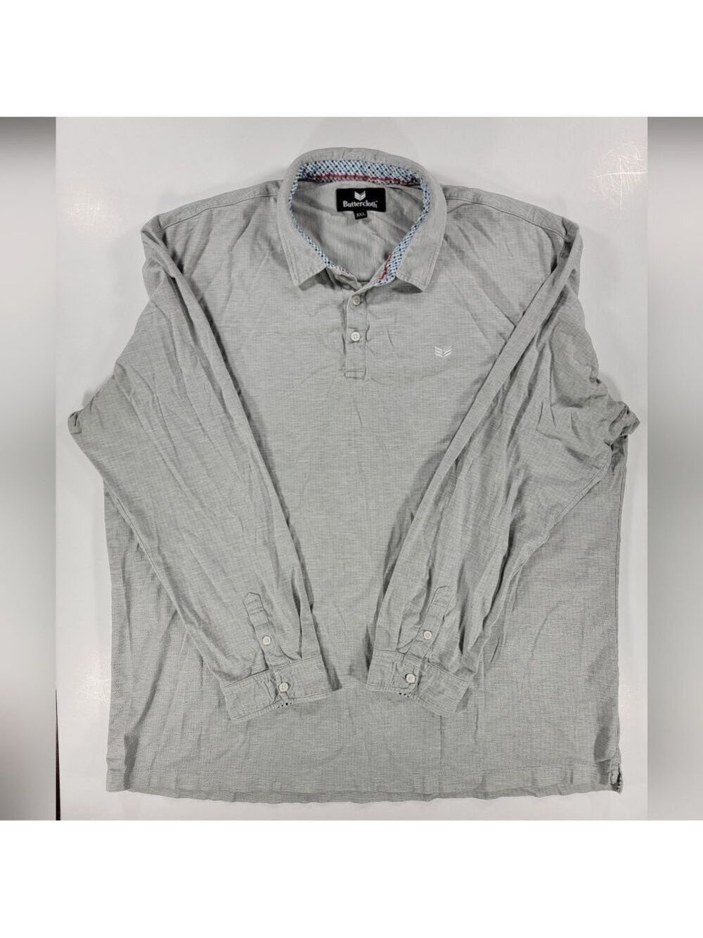 Butter Cloth Shirt Men 3XL XXXL Polo Long Sleeve Stretch Comfort Gray - Picture 1 of 14